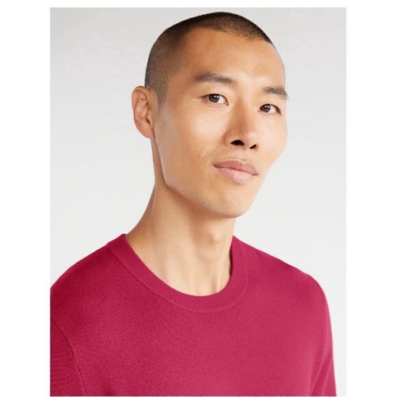 Men's Comfy Solid Crewneck Sweater with Long Sleeves, Size XXL - Picture 8 of 10